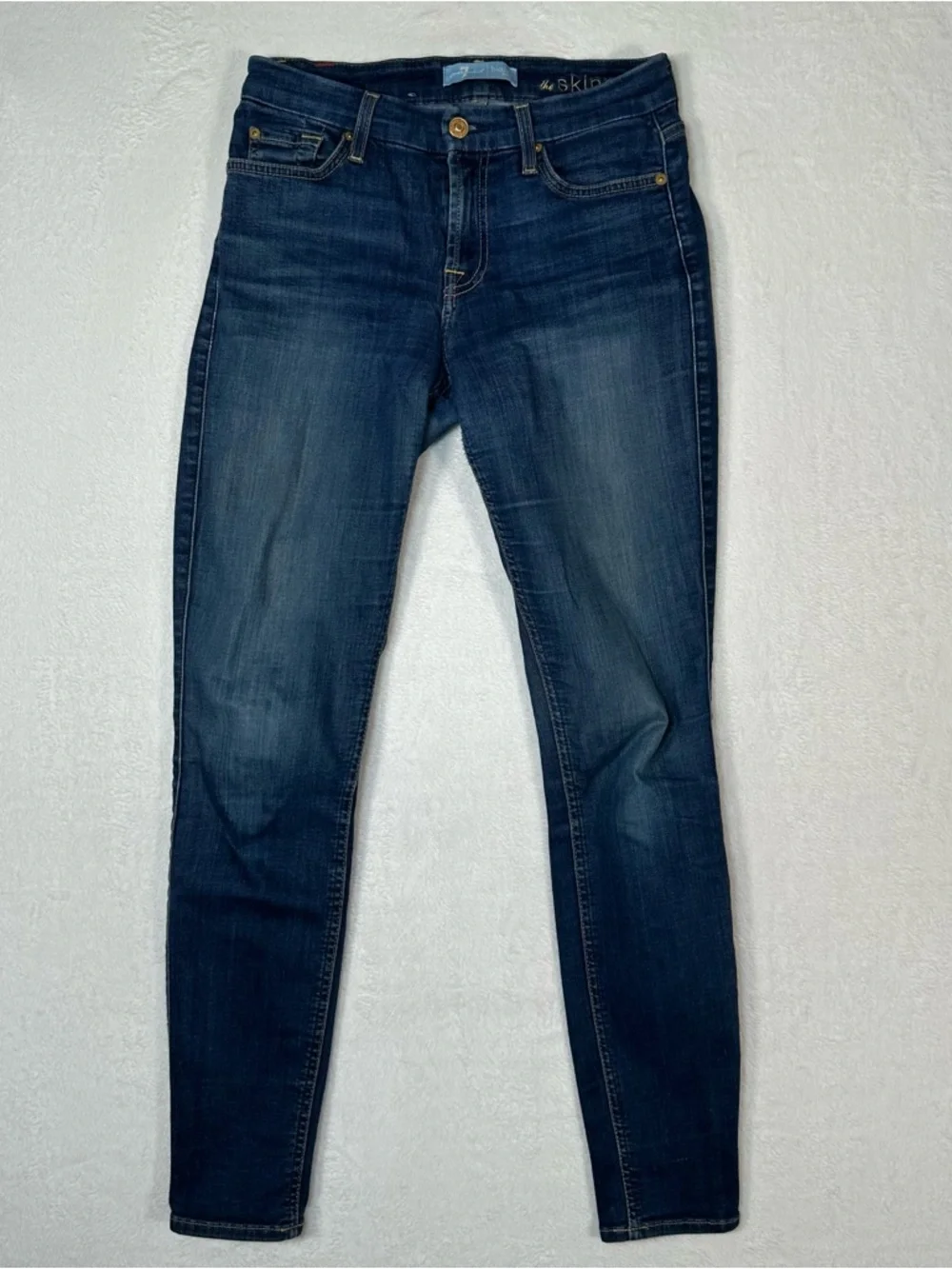 7 For All‎ Mankind The Skinny b(air) Blue Jeans Size 26 Lightweight Stretch Luxe